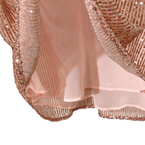 LOFT Sequin Shell – Metallic Champagne Pink – SZ L - Picture 5 of 6